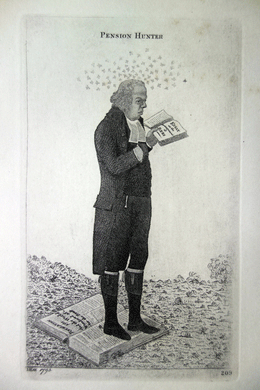 Pension Hunter Rev. James Lapslie, Minister of Campsie John Kay etching 18c