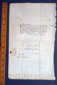 British Military discharge certificate for Richard  Appletree  41st signed George Monro 1788